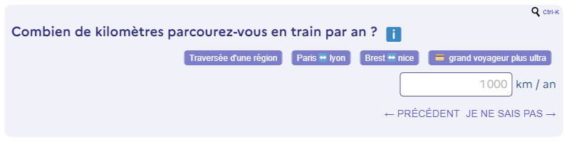 Combien de kilomètres parcourez-vous en train par an ? Il s’agit d’une moyenne entre les trains électriques comme le TGV et les trains diesel. Globalement le train émet très peu de CO2 en France .